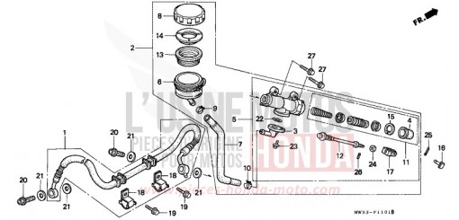 REAR BRAKE MASTER CYLINDER (CB750F2) CB750F2S de 1995